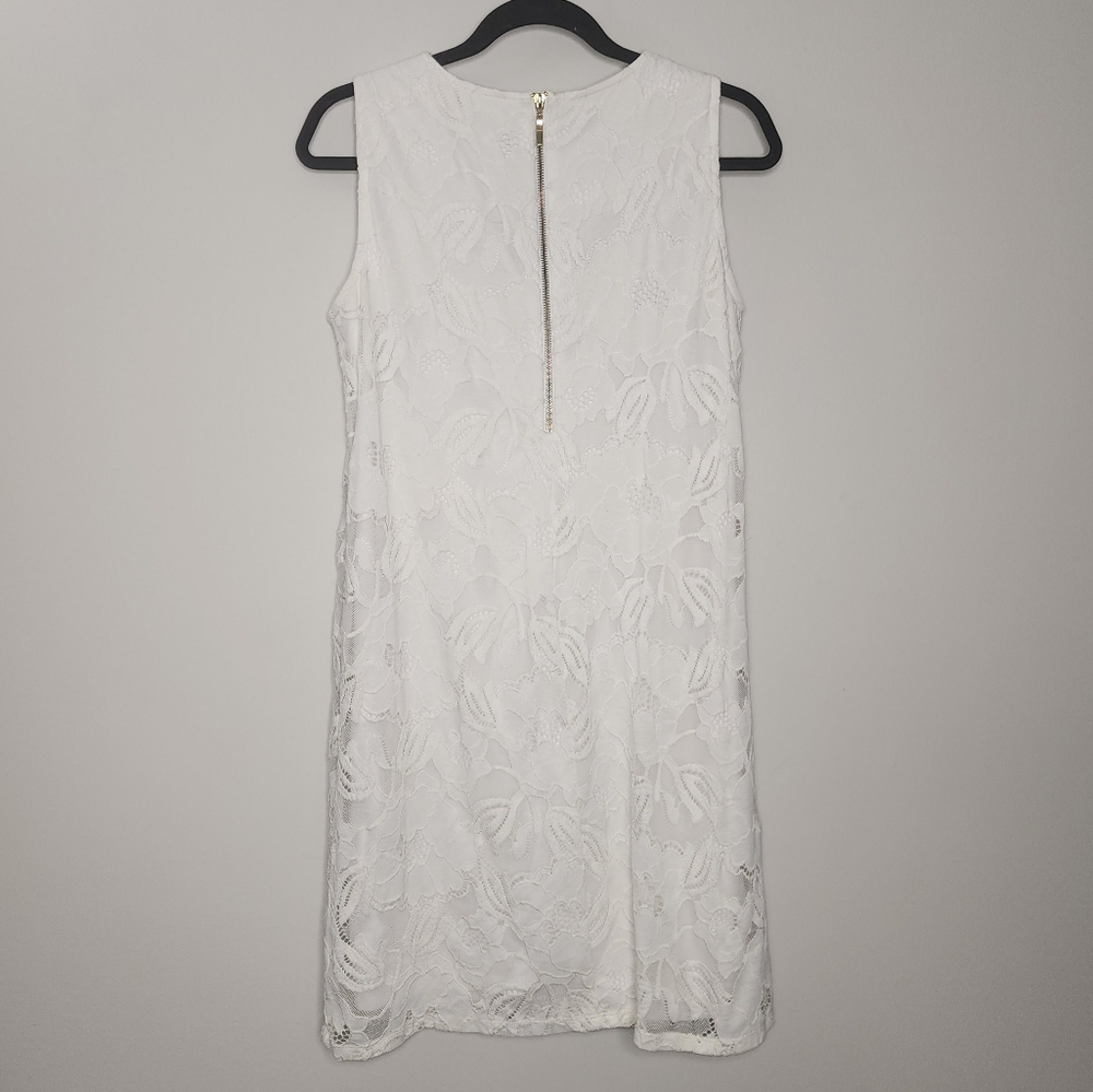 Ronni Nicole White Sleeveless Lace Dress 10 - Picture 8 of 11